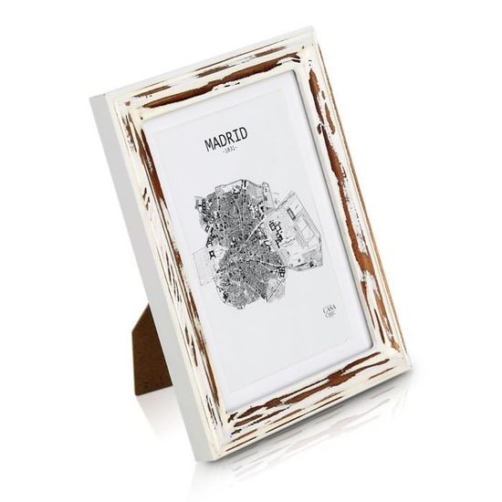 Cadre photo à double vitre Milano 30x30 blanc vintage, cadre