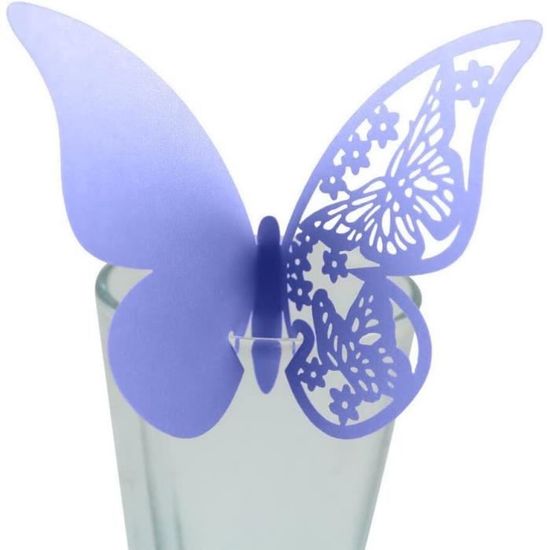 ZHU 50Pcs Mariage Creux Nom Place Cartes Pour Verre À Vin Décoration De Table tout neuf ZHU 50Pcs Mariage Creux Nom Place Cartes Pour Verre À Vin Décoration De Table tout neuf