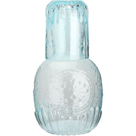 Ensemble Pichet Et Gobelet En Verre Bleu – Carnaval, Paon Sur La Clôture, Northwood