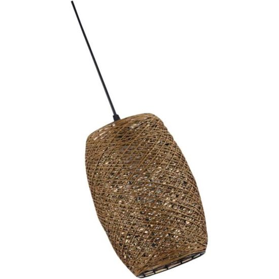 Tissé Rotin Plafonnier Osier Bambou Lustre Bambou Lanterne Pendentif