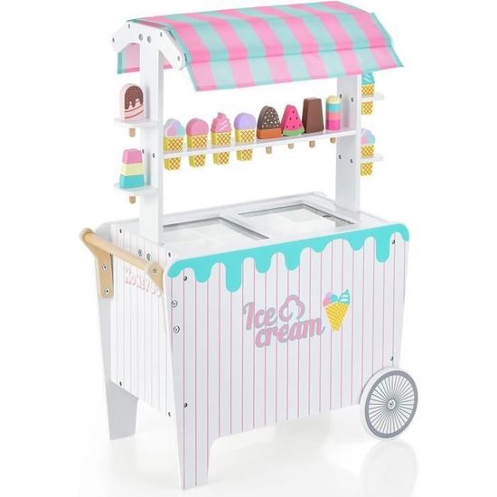 Chariot De Glaces Enfant - Stand De Vente Ambulant Jouet - Distributeur Multicolore