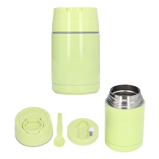 Récipient isotherme pour aliments, 970 ml, avec couvercle, récipient de maintien au chaud en acier inoxydable avec cuillère, thermos pour aliments anti-fuite, pour soupes, porridge pour bébé, porridge