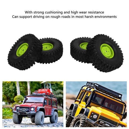 4 Pneus De Camion RC 120mm - Pour Voiture 1/10 Tout-Terrain (Type SCX10) - Caoutchouc, Meilleure Adhérence - 7