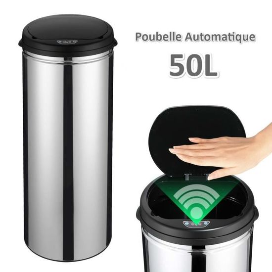 Poubelle Automatique 50L avec Capteur - Poubelle De Cuisine Anti