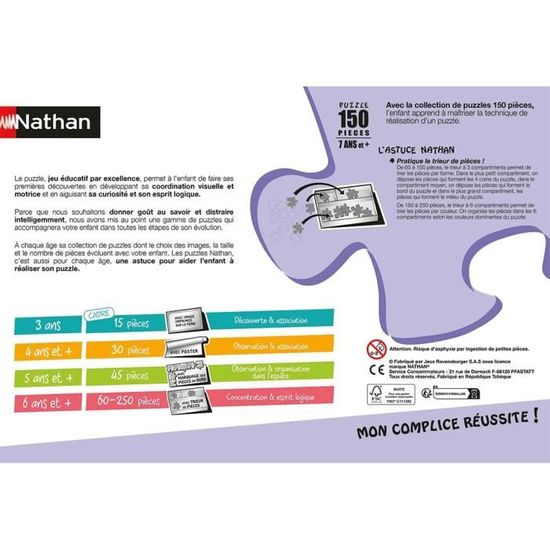 Puzzle Nathan 150 Pièces - Mortelle Adèle - Dès 7 Ans - Tri De Pièces Inclus - Qualité FSC
