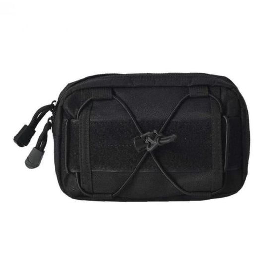 MOLLE – Sac Tactique EDC Compact Résistant à L'eau Gadget Utilitaire à Suspendre à La Taille Pour Sports De Plein Air (2S-Noir