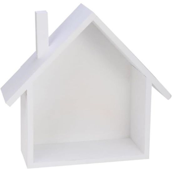 Étagère Murale En Bois En Forme De Maison Pour Décoration De Chambre D