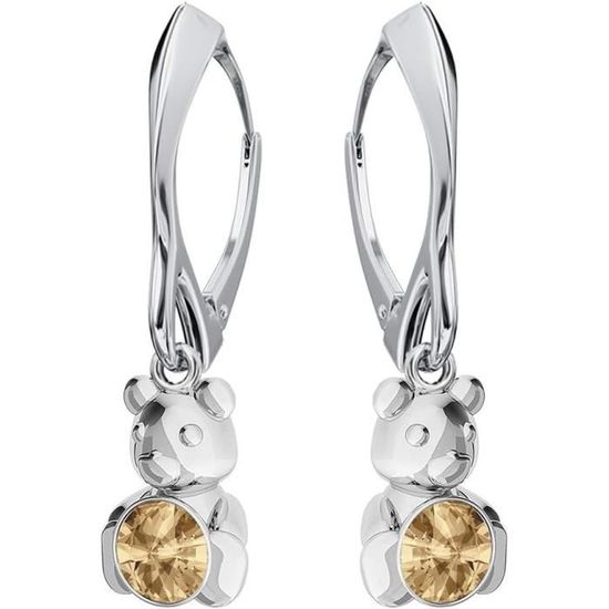 Boucles D'oreilles Argent 925 Avec Cristaux - Triangles 28 Mm - Pierre De Naissance - Cadeau Fête Des Mères