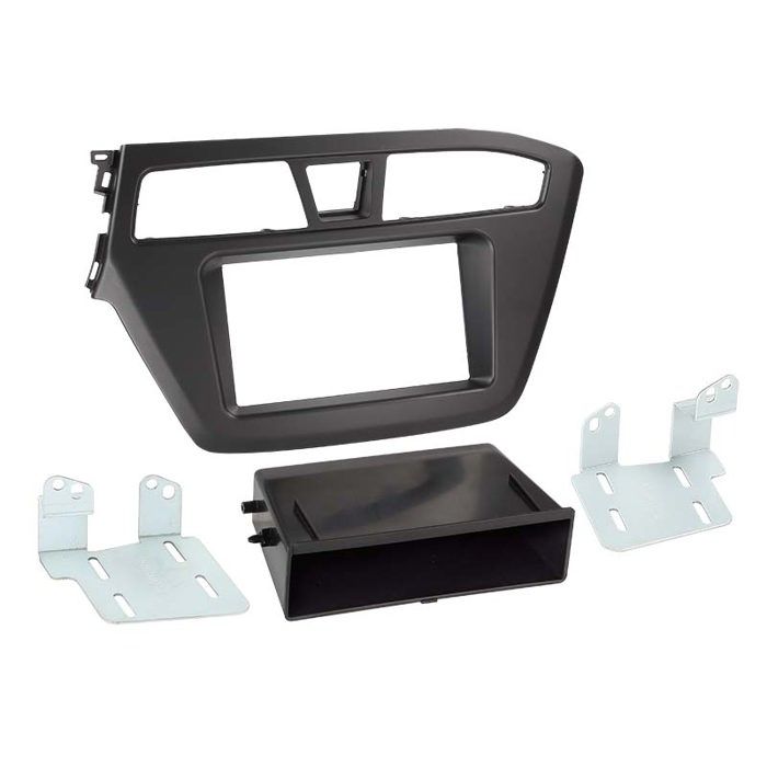 Adaptateur de façade 2-DIN avec vide poche Hyundai i20 2014-> > noir