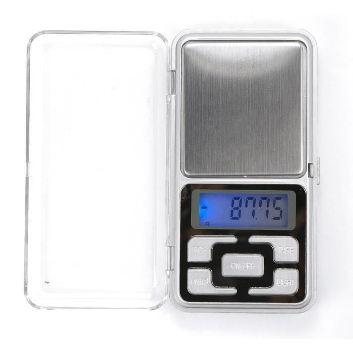 Mini Balance de poche/Balance de précision numérique digitale avec écran LCD et rétroéclairage bleu