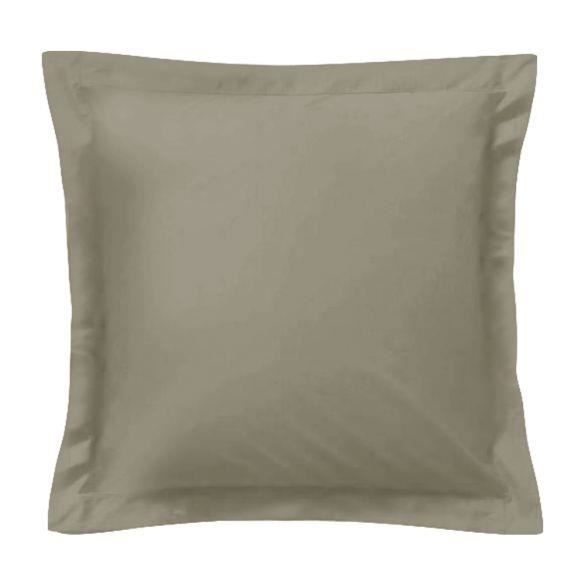 Taie d'oreiller carrée - 65 x 65 cm - 57 fils - 100% coton - France - Taupe
