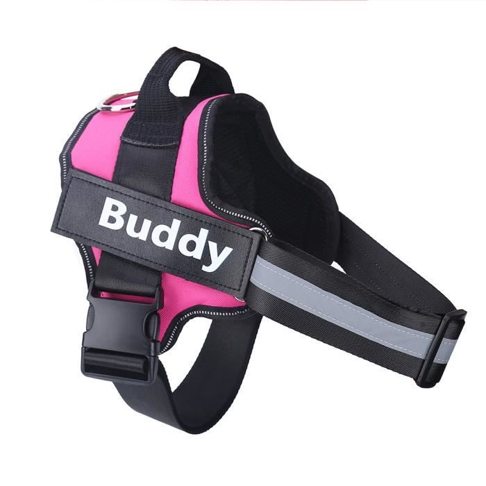 Harnais pour chien personnalisé sans traction réfléchissant respirant réglable harnais pour ani - Modèle: Rose Red M - HOCWMJA00089