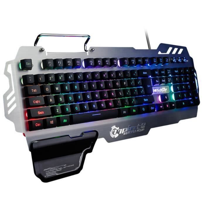 LIGNE GAMING-USB CLAVIER GAMER +Support de téléphone portable - Double Color émettant de la lumière Ma37830