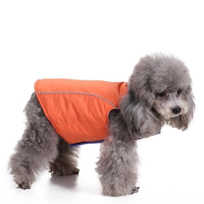 DZ136 manteau de la veste de chien les deux côtés portent des vêtements oranges XL HB4B7C