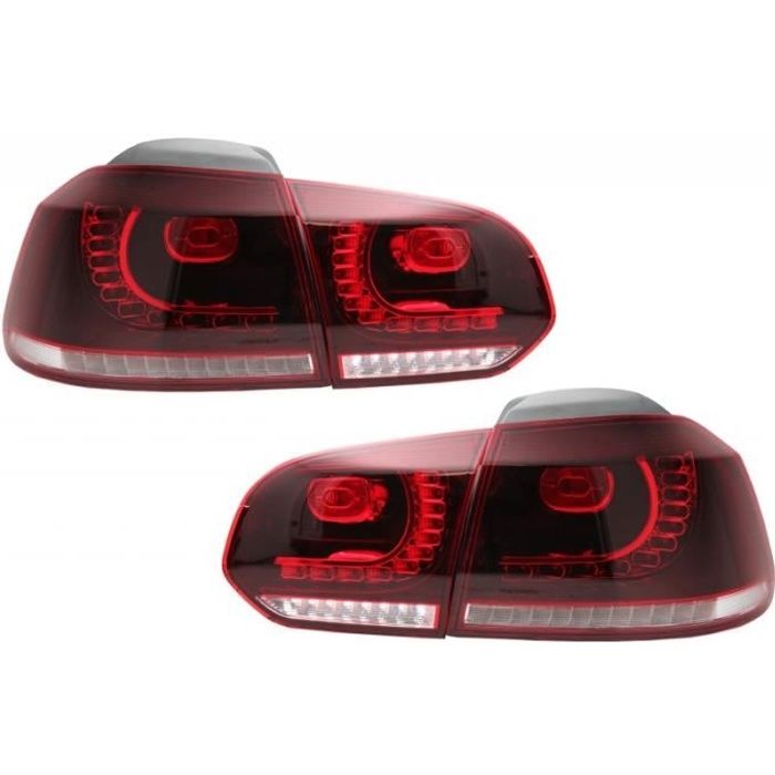 Feux arrières LED pour VW Golf 6 VI 2008-2013 Rouge Cerise R20 GTI Design