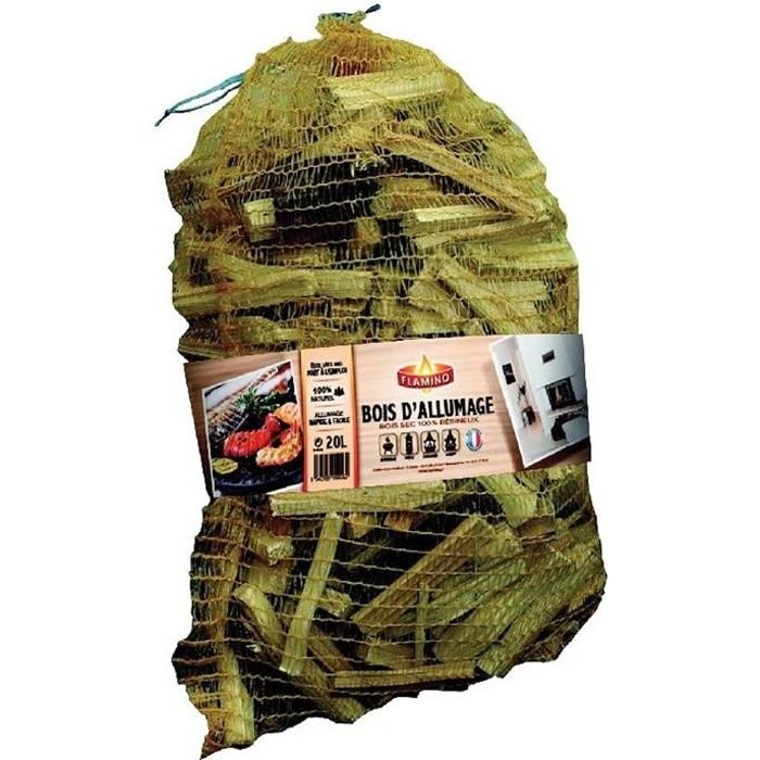 Flamino Sac de Buchettes Allume Feu En Filet De 20 Litres