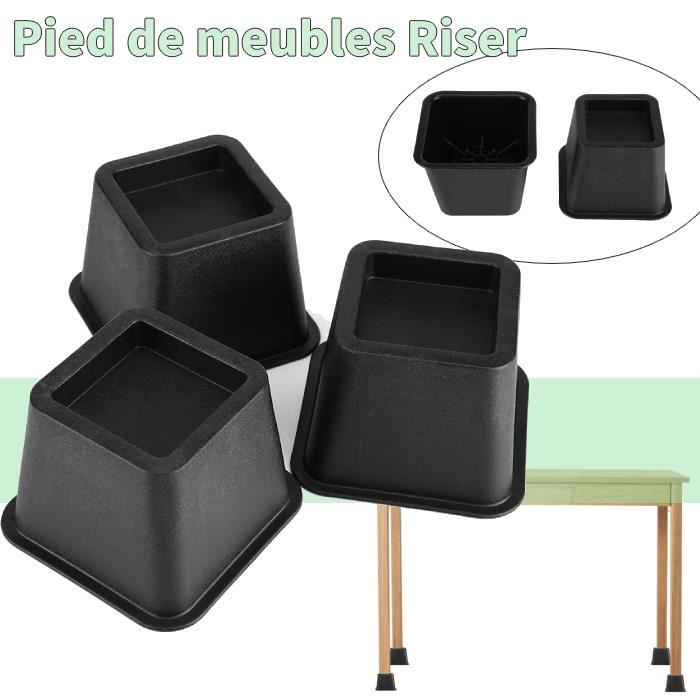 Lot de 8 Riser réglable rehausseurs Pied Rehausseur de Meuble pour lit- Meubles - BOH HB112314