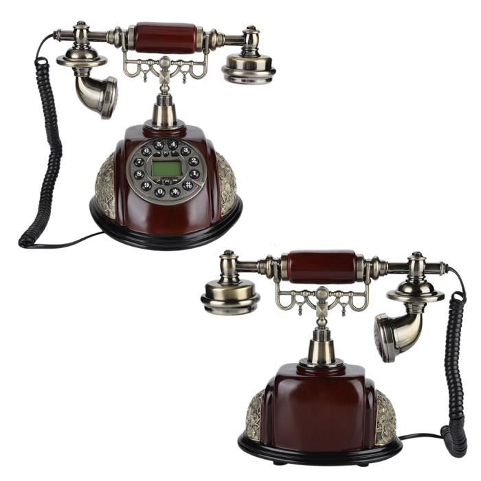 Téléphone Office Home Landine, Téléphone Fixe Retro Phone FSK/DTMF avec Fonction Pause et Recomposition