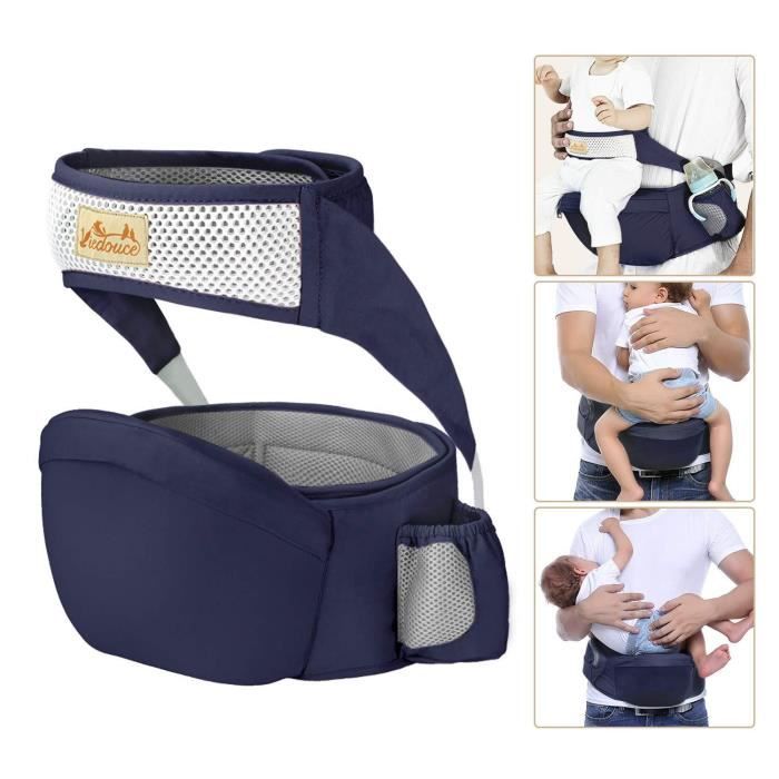 Viedouce Porte bébé Ventral, Ergonomique Tabouret Siège de Hanche avec Protection de Ceinture de Sécurité, Pur Coton Multi