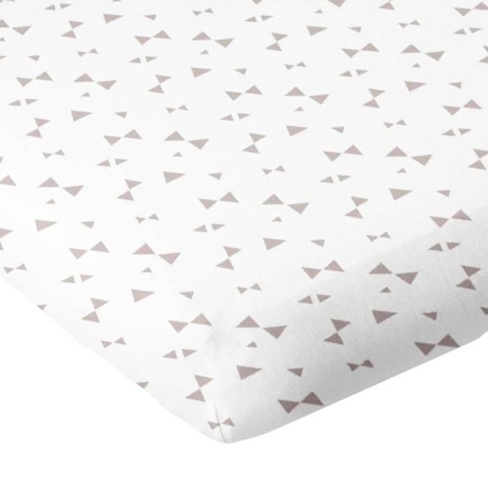 BABYCALIN Drap housse Jersey coton - Impression noeuds taupe - 60 x 120 cm