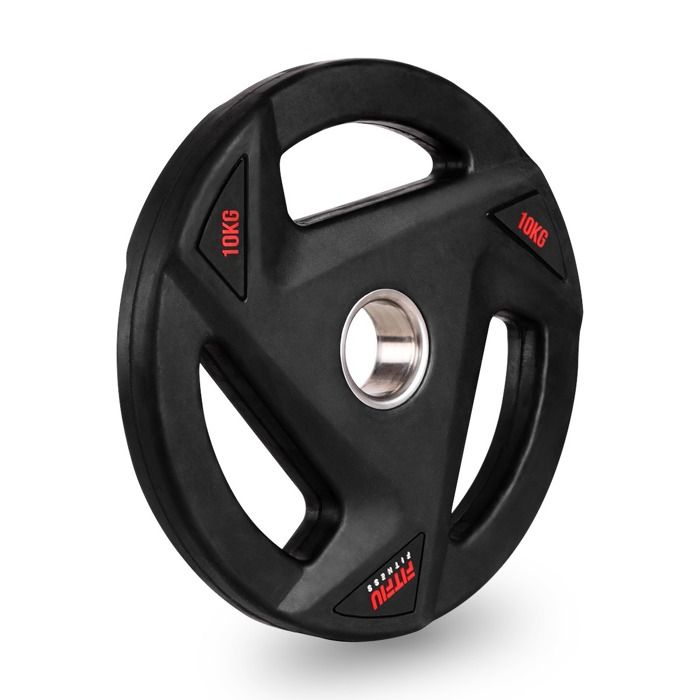 Disque de 10kg DISK-1000 pour le cross training et la musculation, diamètre intérieur 51 mm, acier et caoutchouc - FITFIU Fitness