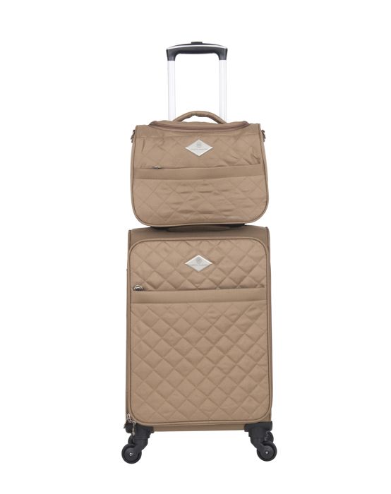 GERARD PASQUIER Set de 2 Valises lilas marron
