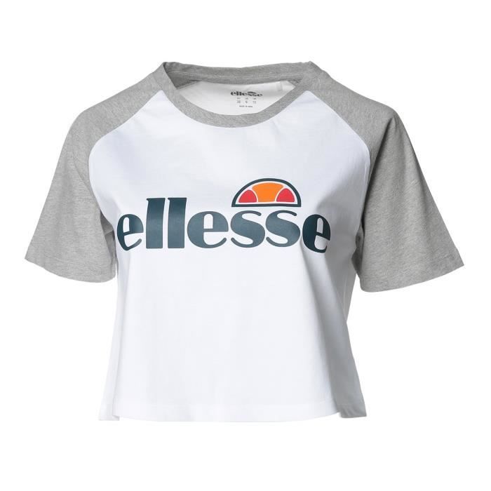 ELLESSE T-shirt manches courtes SERENELLA CROPPED - Femme - Gris Chiné