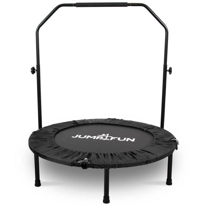 Mini Trampoline Fitness Jump4fun Pliable Double-Bar - Ø92cm, Noir