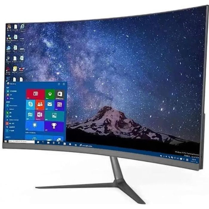 Ovegna SC1 : Ecran Ultra Fin LCD Incurvé, 24 Pouces, Résolution Full HD (1920 x 1080 Pixels), 2 ms, Fréquence 75 HZ, 16:9, HDMI, VGA