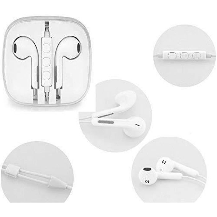 Kit pieton + ecouteur + micro ozzzo blanc pour Xiaomi Redmi Note 8 Pro