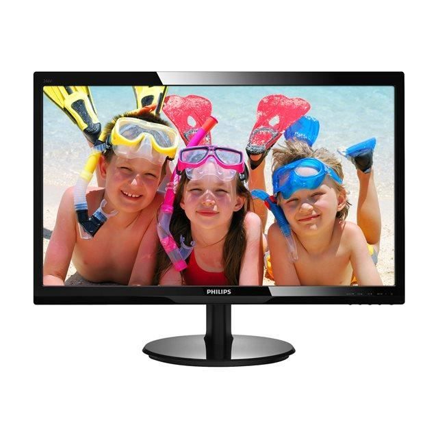 PHILIPS Moniteur LCD V-line 246V5LDSB 61 cm (24-) Full HD LED - 16:9 - Noir - Résolution 1920 x 1080 - 16,7 Millions de Couleurs