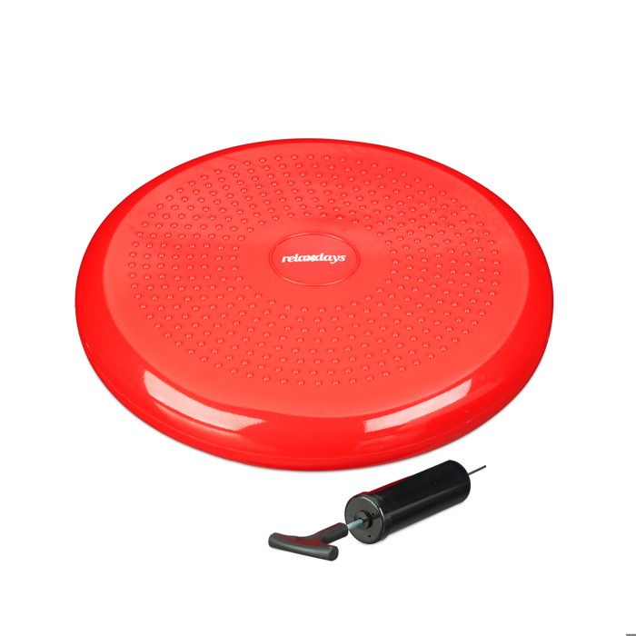 Relaxdays Coussin d’air à picots 33 cm pompe à air balance fitness coussin disque d’équilibre - 4052025952723