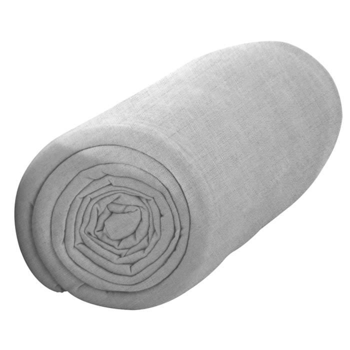 Drap housse 57 fils 180x200 TODAY Zinc