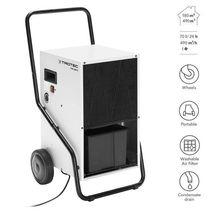 TROTEC TTK 350 S Déshumidificateur (70 l/j) pour 180 m² max.