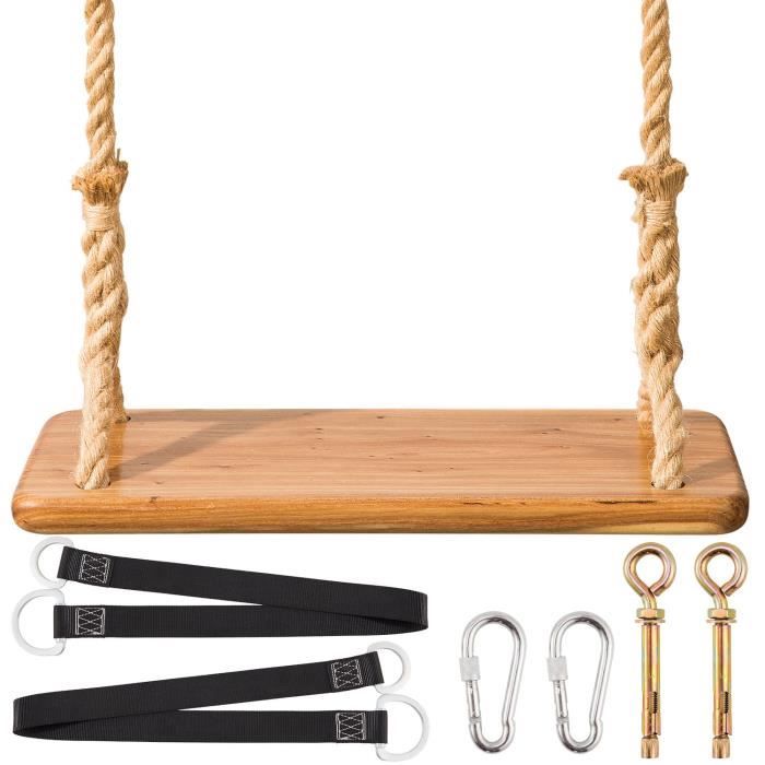 Yangbaga Siège de Balançoire sûr et Durable pour Adultes Enfants- Bois balançoire à Suspendre -Jeux de Jardin extér(44x19.5x2cm)
