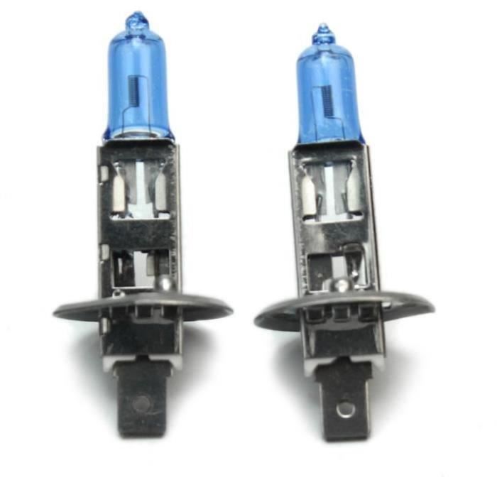 ZS15372-2x H1 Ampoule Feux Blanc Halogène De Auto Voiture Lampe 4500-6500K 12V 100W