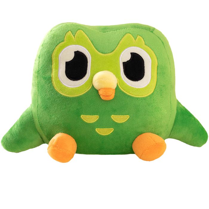 Vert Duolingo hibou en peluche jouet Duo peluche de Duo le hibou dessin animé Anime hibou poupée