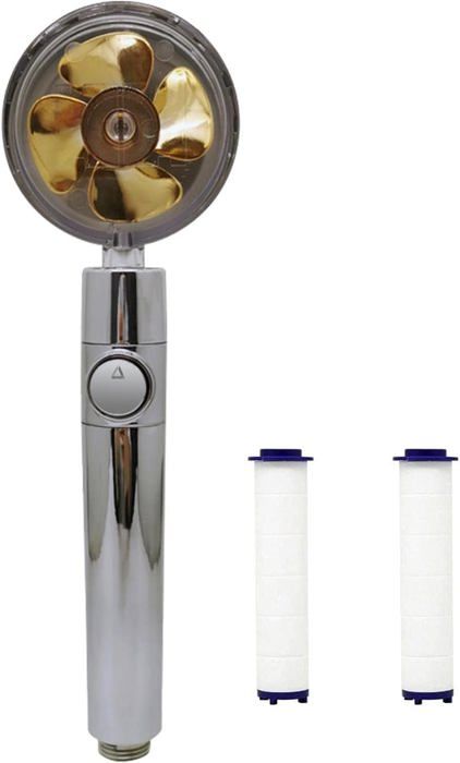 QWORK - Pomme De Douche Chromée Haute Pression, 23 Cm, Rotative à 360°, Avec Trous En Silicone Auto-nettoyants - Connexion G1/2
