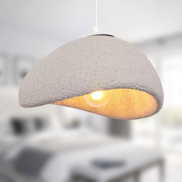 WOTTES Suspension Luminaire Moderne Créatif Gris Lustre Design Mousse Vintage E27 Lampe 1pcs Ø30cm pour Salon Salle à Manger