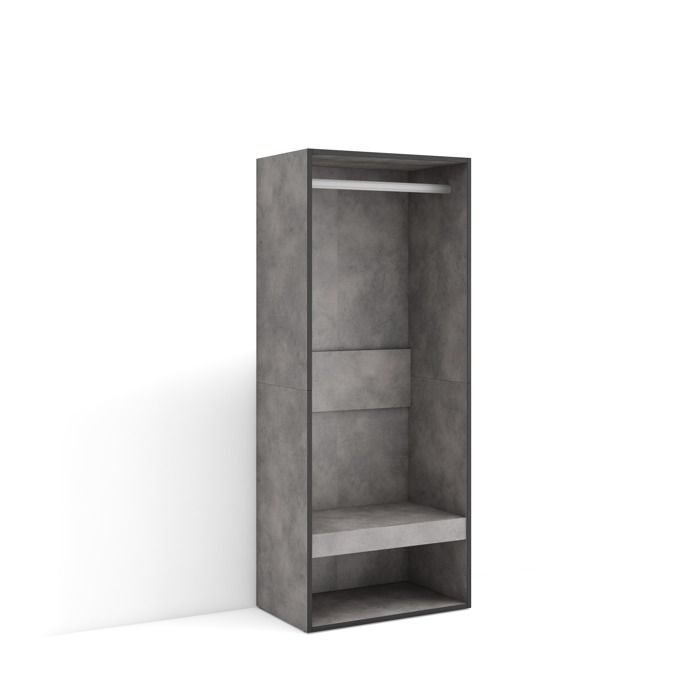 Armoire Vestiaire ouvert Armoire de Rangement Ouverte 60x35x145 cm Chambre à coucher pièce Ciment RF3488 Armoire Vestiaire ouvert Armoire de Rangement Ouverte 60x35x145 cm Chambre à coucher pièce Ciment RF3488
