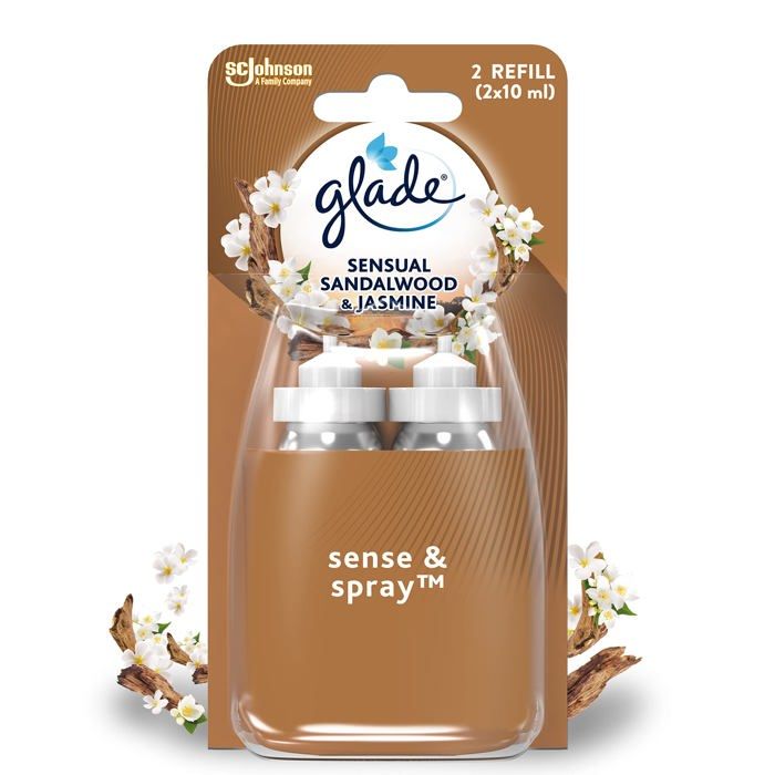 Glade (R) Sense - Spray(TM) Recharge Sensual Sandalwood - Jasmine Duopack - Infuse Aux Huiles Essentielles