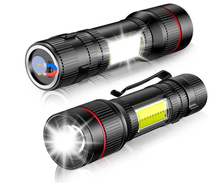 Torche Lampe De Poche LED 2 Pack, XHP50 USB Rechargeable Lampe Torche IPX4 Étanche, 5 Modes Declairage Zoom Telescopique Pour Camping Randonnee Et Urgence Classe Energetique A 88067026