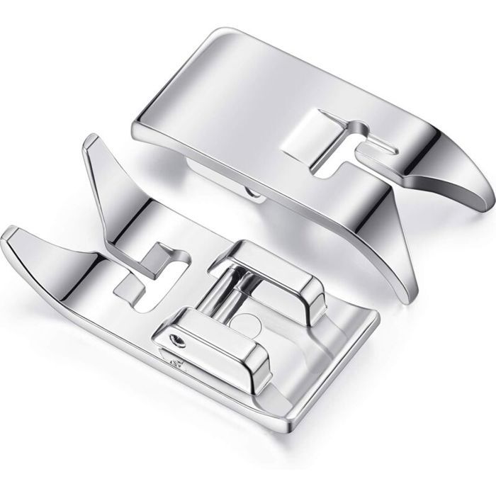 Lot 4 Pieds-de-biche Machine à Coudre Universels - Acier Inox, Réglable Sans Tournevis - Compatible Singer, Brother, Janome