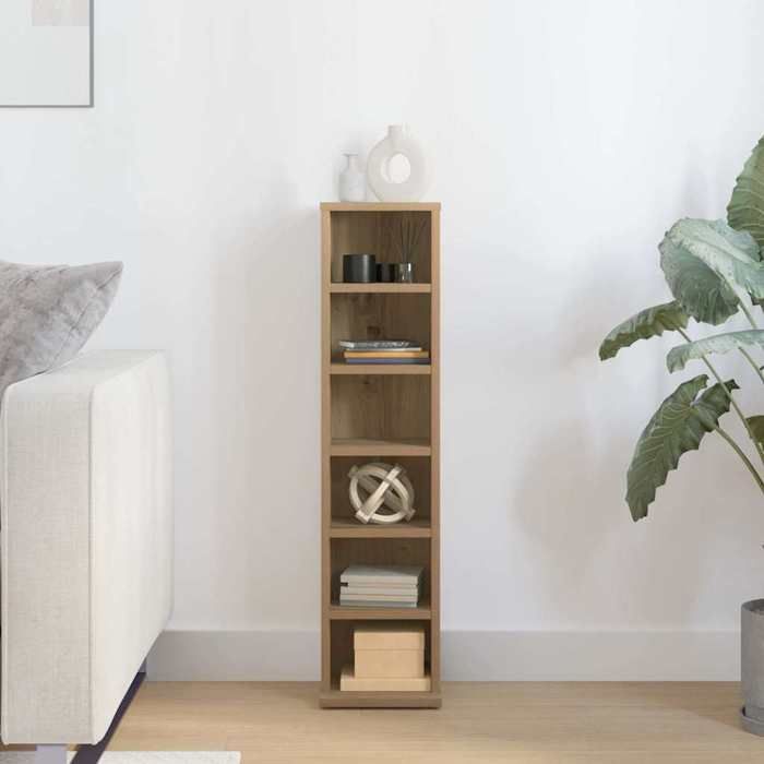 vidaXL Armoire à CD chêne artisanal 21x20x88 cm bois dingénierie unité de rangement cd armoire de rangement cd meuble de 855829