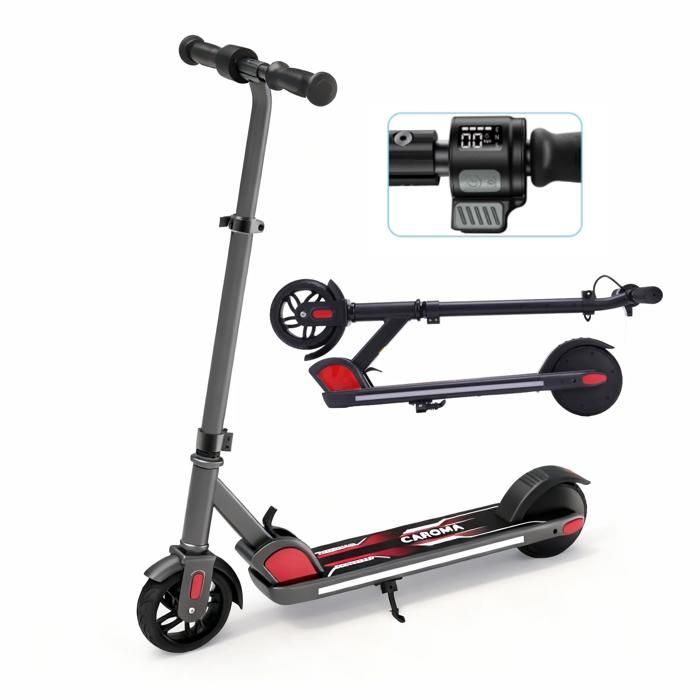 Trottinette électrique Enfants Avec Amortisseurs- Néons colorés - 250W - Pliable Scooter - écran LCD - aux 6-12 ans - Bleu