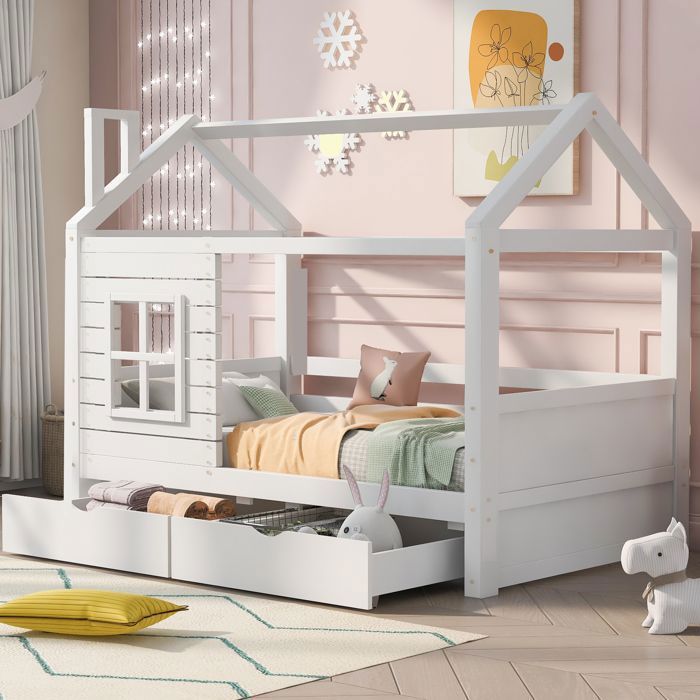 Lit denfant lit dadolescent 90 * 200 avec lit denfant en bois multifonctionnel anti - chute garçon fille lit denfant en bois