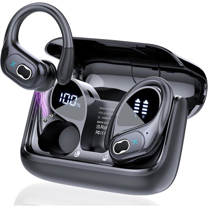 Ecouteurs Bluetooth Sans Fil Sport, 80H Écouteurs Bluetooth 5.3 HiFi