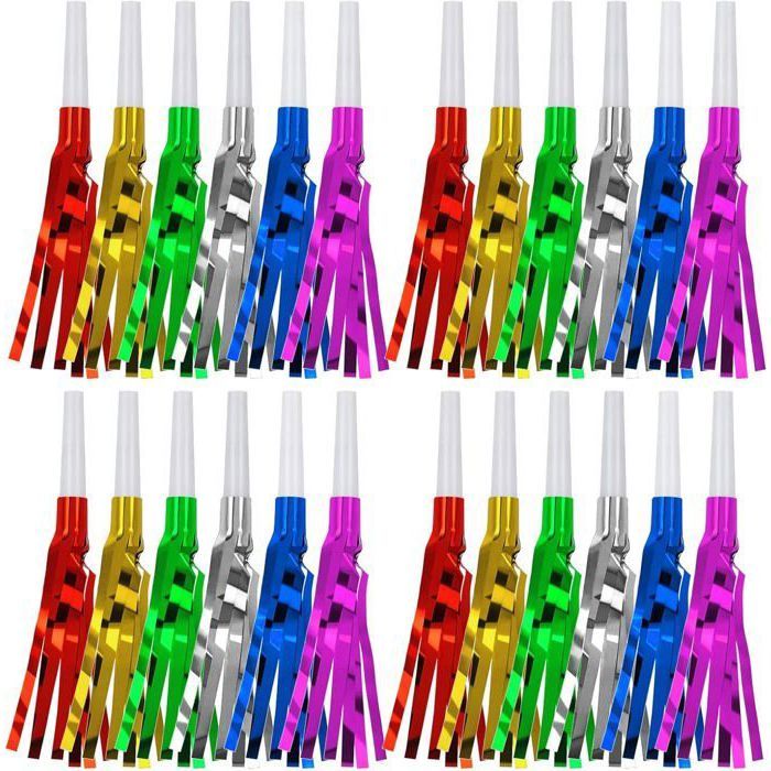 WUSJCOF 30 pièces Langue De Belle Mere, Sifflet Enfant, Pour Anniversaire d'enfant, Serpentins, Fête Olympique, Souffleur de fête, cotillons