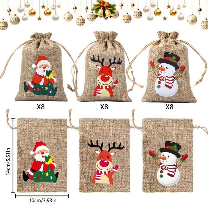JMOCD 24 Sacs Cadeaux De Pâques En Toile De Jute - Sacs De Bonbons Mignons Avec Cordon Pour Enfants Et Fêtes