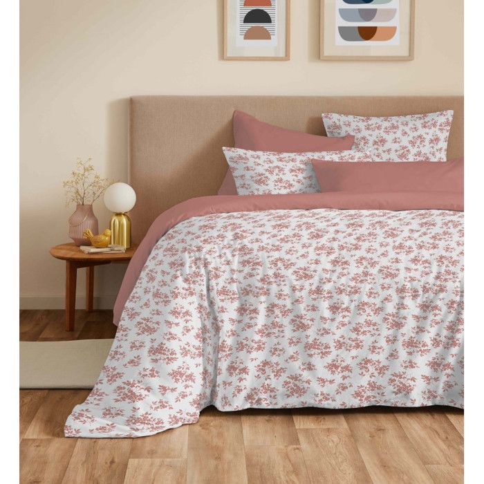 Pack complet housse de couette réversible Vanessa 6 pièces pour lit 140 x 190 Eloise Abricot Pack complet housse de couette réversible Vanessa 6 pièces pour lit 140 x 190 Eloise Abricot